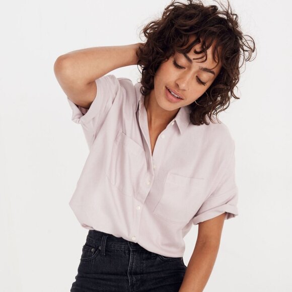 Madewell Lightest Pink Flannel Courier Shirt - Medium - Picture 2 of 8